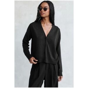 JENNI KAYNE Linen‎ Cardigan in Black Size Medium